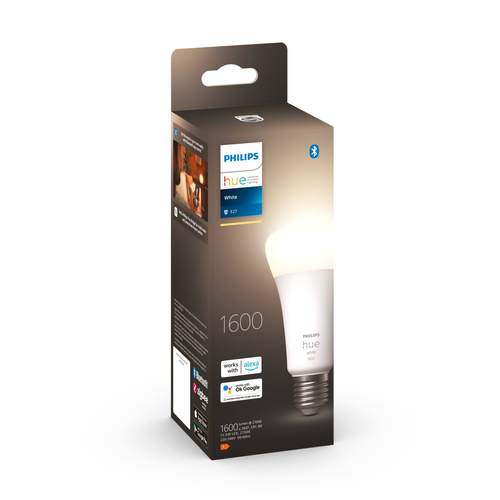 Philips Hue White E27 Lampe A60 1600lm Frontansicht