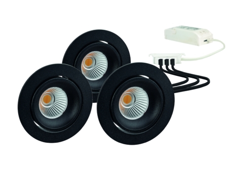 LED-Einbaustrahler Set, dimmbar, warmweiß, Frontansicht