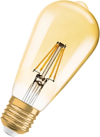 Vintage Glühbirne LED mit Dimmfunktion, warmweißes Licht, Frontansicht