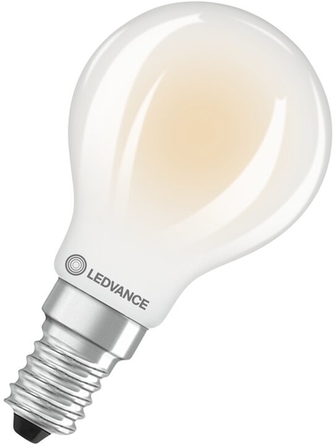 LED-Lampe E14 mit warmweißem Licht in Frontansicht