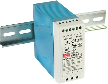Mean Well Hutschienennetzteil 12V 3.33A Frontansicht