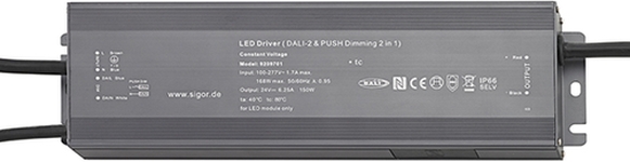 Sigor LED Netzteil Powerline Treiber Outdoor DALI-2 60W 24V Frontansicht