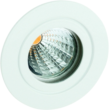 Einbauspot Tulka Edelstahl V4A Clipver IP55 weiß matt starr Frontansicht