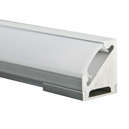 Rutec Profil ALU LED Eck 45° Profi 2 Meter eloxiert Frontansicht