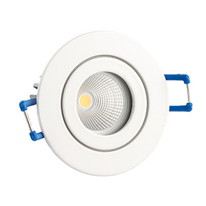 Rutec Einbauspot Tulka Edelstahl V4A Clipver IP55 weiß starr Frontansicht