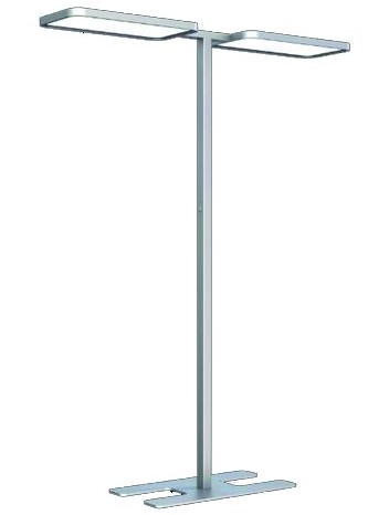 Dotlux LED-Stehleuchte Doppelkopf STUDIObutlerduo 2x80W 4000K dimmbar Frontansicht
