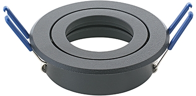 Schwenkbarer Einbaustrahler Sigor RING 83mm schwarz Frontansicht