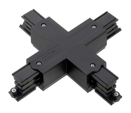 Nordic Aluminium X-Verbinder für Stromschienensystem, schwarz, Frontansicht