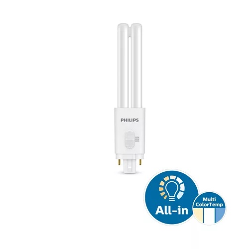 LED-PLC-Lampe von Philips, dimmbar, 3CCT, Frontansicht