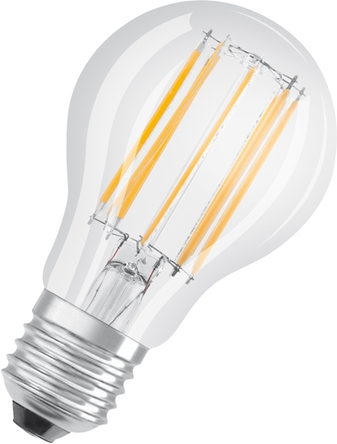 LED-Lampe E27 mit warmweißem Licht in Frontansicht