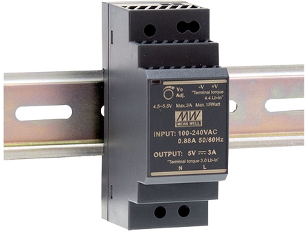 Mean Well Hutschienennetzteil Frontansicht 5V 3A