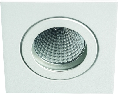 Rutec Einbaustrahler starr Edelstahl V4A Clipver Eckig IP55 Frontansicht