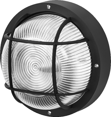 Rundes LED-Einbauleuchte E27 Schwarz Frontansicht