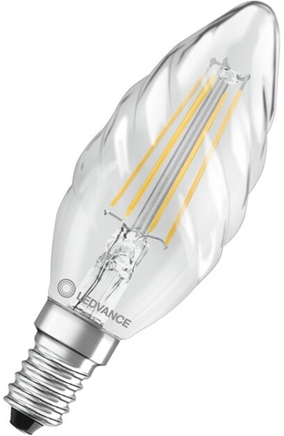 LED-Glühbirne E14 4W warmweiß 2700K Frontansicht