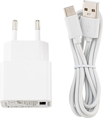 Sigor USB-C Ladekabel inkl Netzteil in Weiß Frontansicht