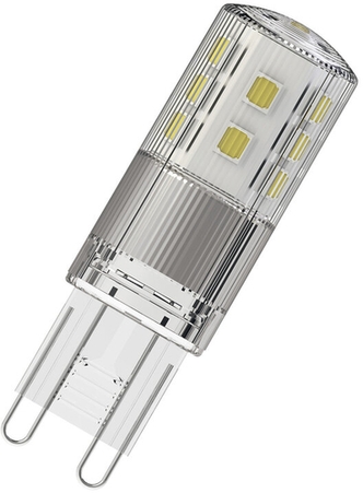 LED-Glühbirne G9 mit Dimmfunktion, 3 Watt, warmweißes Licht, Frontansicht