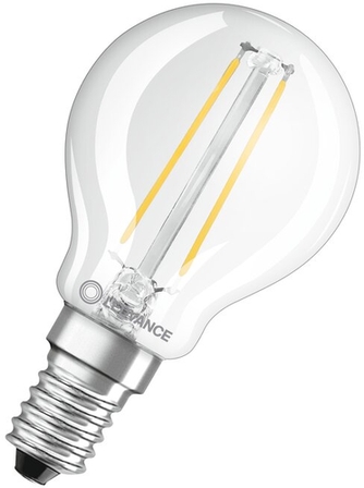 LED-Lampe E14 Sockel, warmweißes Licht, Produktfoto Frontansicht