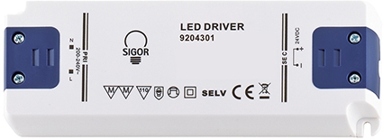 Sigor LED Netzteil Powerline Treiber 20W 24VDC Frontansicht