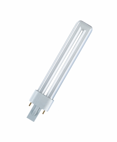 Osram Kompakt-Leuchtstofflampe DULUX S 5W/827 G23 Frontansicht