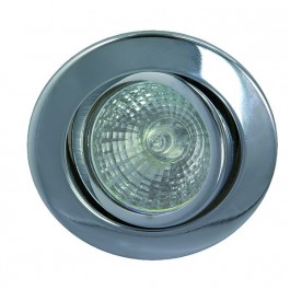 Einbauspot Metall schwenkbar für MR16 Lampen Chrom Frontansicht