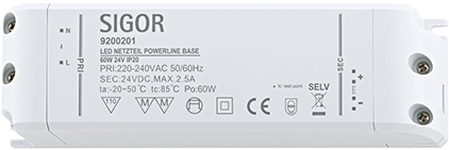Sigor LED Netzteil 60W 24VDC Frontansicht