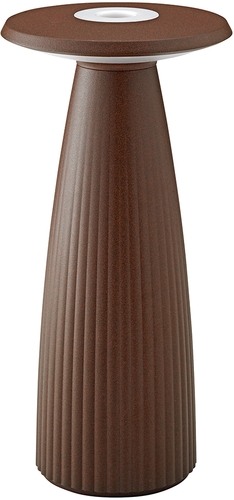 Sigor Akku-Tischleuchte Nuflair 245mm rostbraun 2,2W dimmbar Frontansicht