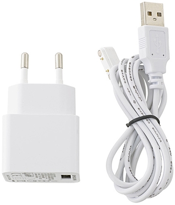 Sigor Nuindie Easy-Connect Ladekabel inkl Netzteil weiß 1.200mm Frontansicht