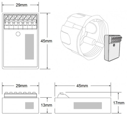 Dotlux CASAMBI 4-fach Tasteninterface mini Frontansicht