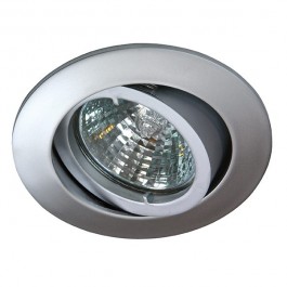 Einbauspot ALU Druckguss schwenkbar für MR16 Lampen chrom matt Frontansicht