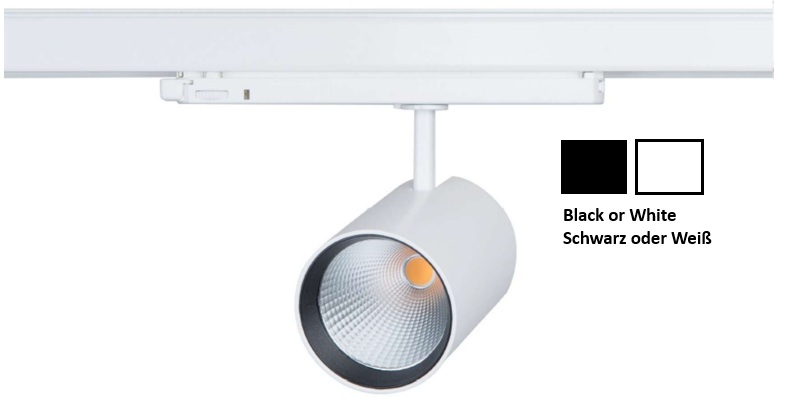 Lival Stromschienenstrahler Klack LED Frontansicht 30W 3550lm