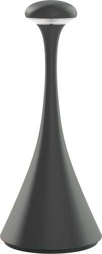 Akku-Tischleuchte Nudrop mini in graphitgrau, flexibel verstellbar, warmweißes Licht