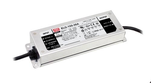 Schaltnetzteil Mean Well Frontansicht IP67 geschützt 24V 4A