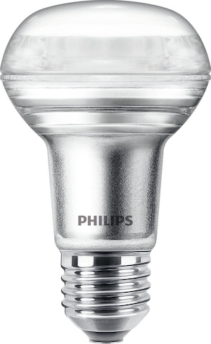 Philips LED-Lampe CorePro LEDspot 4,5-60W E27 827 R63 36° DIM Frontansicht
