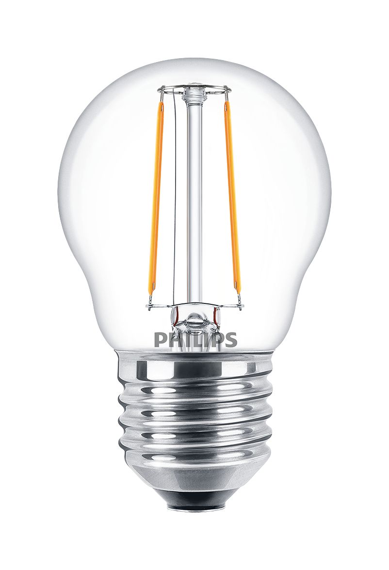 Philips LED-Lampe CorePro in Frontansicht, warmweißes Licht