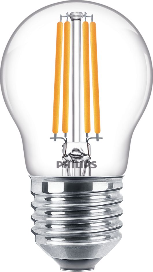 Philips LED-Lampe CorePro LEDLusterND6.5-60W P45 E27827CLG Frontansicht