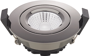 Sigor Einbauspot 6W 360lm 2700-2100K Schwarz Chrom 36° Frontansicht