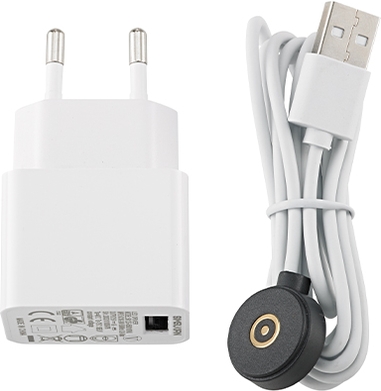 Sigor Easy-Connect Puk Ladekabel inkl Netzteil weiß 1200mm Frontansicht