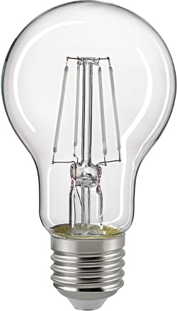 Sigor LED-Lampe 11W E27 Frontansicht klare Filamentoptik dimmbar