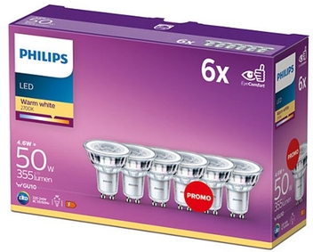 Philips LED-Lampe LEDClassic 50W GU10 warmweißes Licht Frontansicht
