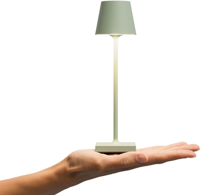 Sigor Akku-Tischleuchte Nuindie pocket in salbeigrün, flexible LED-Beleuchtung