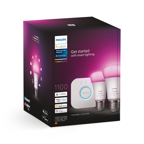 Philips Hue E27 Lampe Doppelpack in Frontansicht