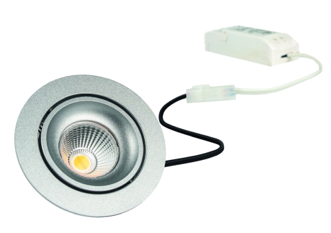 LED-Einbaustrahler schwenkbar, dimmbar, warmweiß, Frontansicht