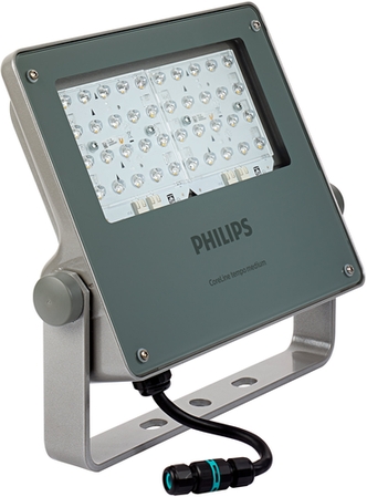 Philips LED-Leuchte BVP125 Frontansicht mit warmweißem Licht