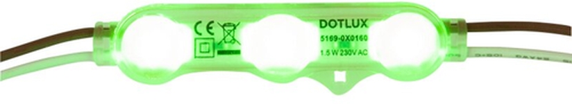 LED-Modul ACplus 1,5W 160° IP67 grün 100er Kette Frontansicht