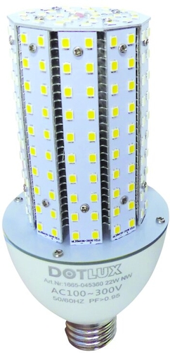 Dotlux LED-Strassenlampe Retrofit E27 18W 3000K Frontansicht