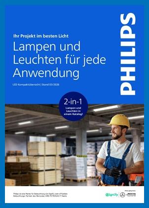 Philips LED Lampe in Frontansicht für helle Beleuchtung