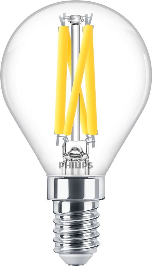 Philips LED-Lampe MAS LEDLusterDT5.9-60W E14 927 P45 CL G Frontansicht