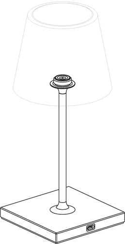 Sigor Nuindie mini USB-C Ersatzfuß nachtschwarz 250mm Frontansicht