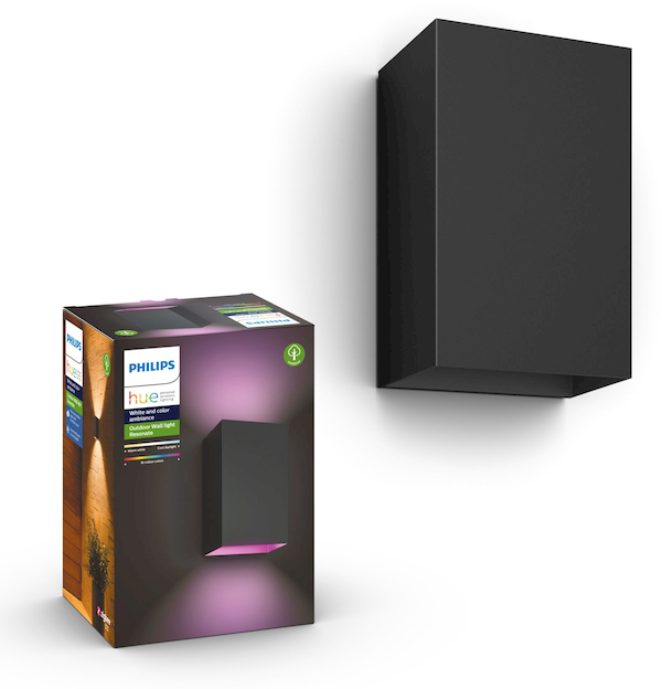 Philips Resonate Hue WACA Wandleuchte schwarz 2x8W Frontansicht