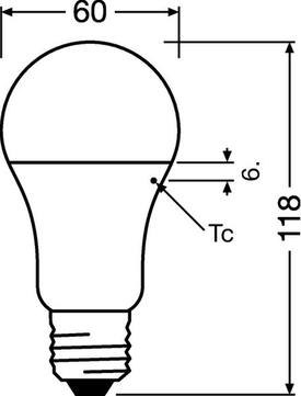 LED-Lampe E27 14W 827 FR Frontansicht